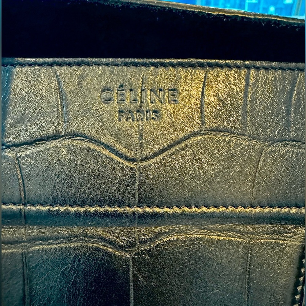 Celine Crocodile Embossed Phantom  / BLACK Medium Rare Edition 100% Authentic - Picture 14 of 15